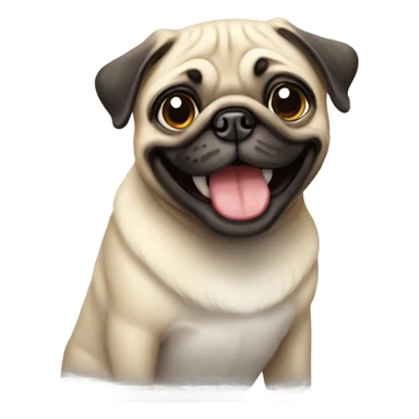 Pug smiling sticker