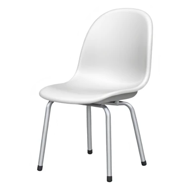 Silla de plastico color blanca todo de blanco con soportes de plastico a los lados sticker