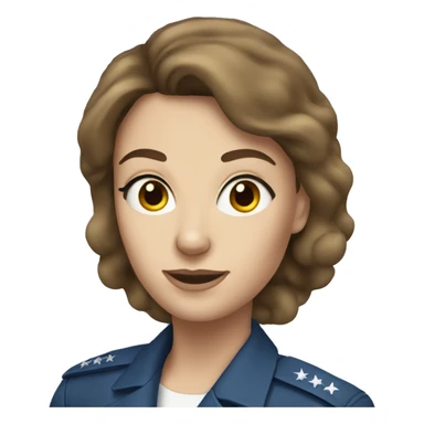 White Air Force woman with brown hair and blue eyes sticker