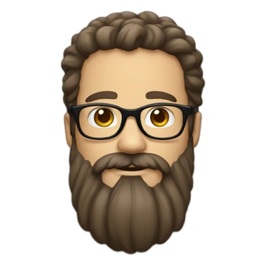 guy with very tall beard and brown hair and glasses sticker