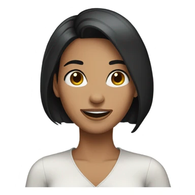 Woman dark hair bob happy sticker