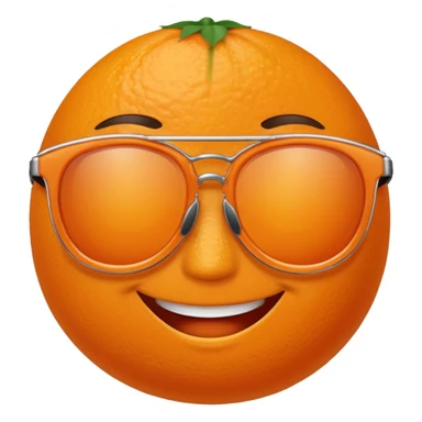 Orange with smile face with sun glasses sticker
