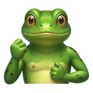 Frog with clenched fist sticker
