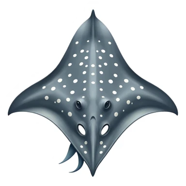 Spotted eagle sting ray with long stinger viewed from above sticker