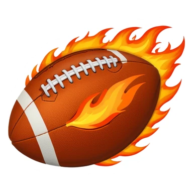 a flaming American football sticker