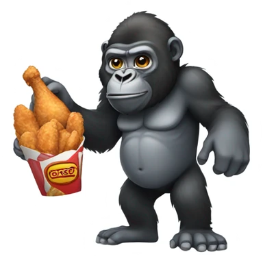 gorilla holding fried chicken  sticker