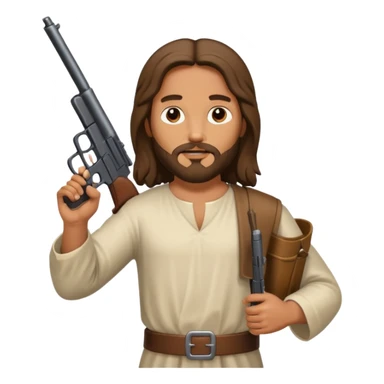 Jesus Christ with a gun sticker