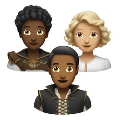 Three musketeers 2 black women 1 white male sticker