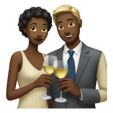 white couple drinking wine  sticker