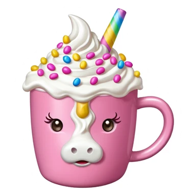 Make a pink unicorn hot cocoa sticker