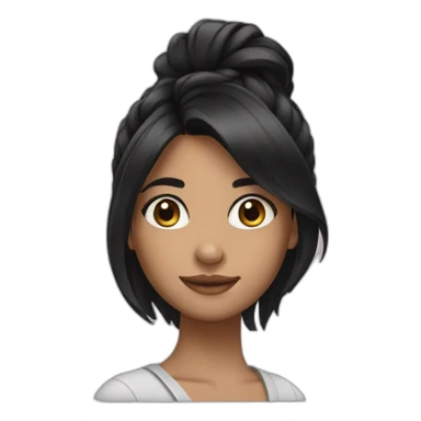 Girl black hair sticker