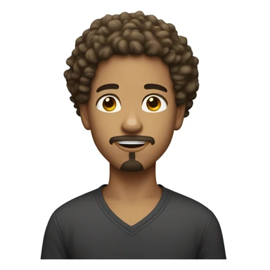 light skin boy with goatee and curly hair  sticker