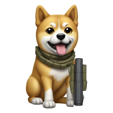 Doge holding a 120mm artillery round sticker