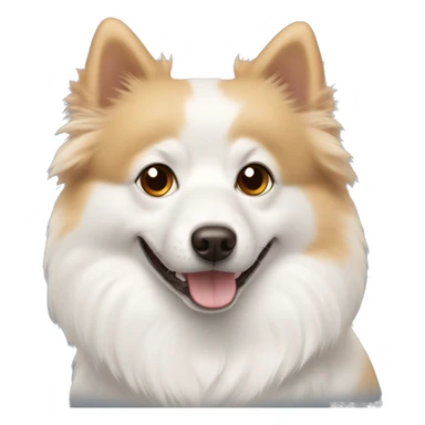 white spitz with beige muzzle around eyes and brown eyes sticker