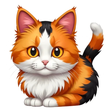 calico cat with orange, black and white patches sticker