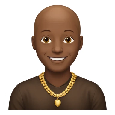 a bald man with necklace sticker
