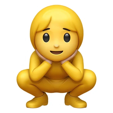 crouching emoji sticker