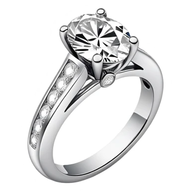 Oval Engagement ring diamond channel set band  sticker