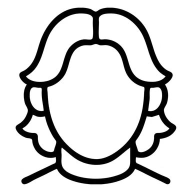 Kenan Yildiz depicted as a stylized icon, simplified face, iconic hair, outlined style sticker