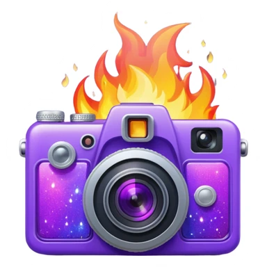 Glitter Fire Camera Purple sticker