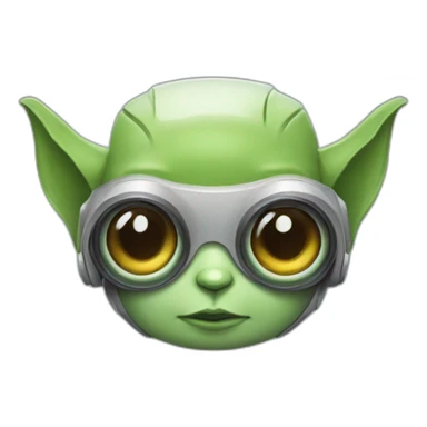 cute robot with yoda ears sticker