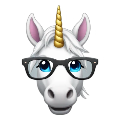 unicorn with glasses sticker