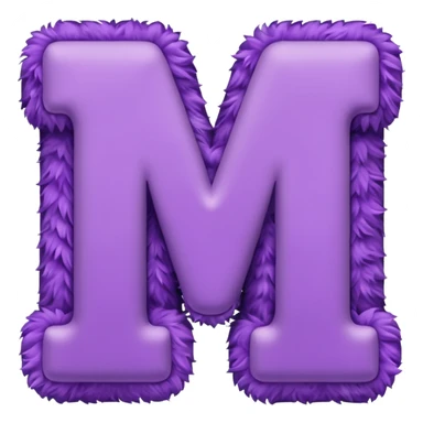 The fluffy letter M is purple in color sticker