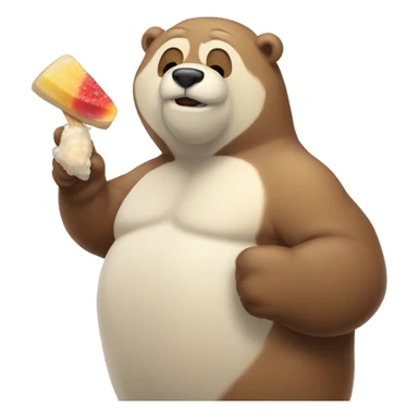 Oso comiendo paleta de hielo sticker