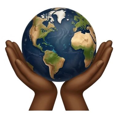 simple Beige hands holding simple earth sticker