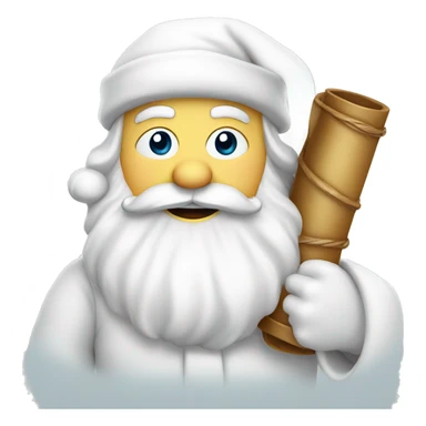 white santa holding a scroll isolated sticker