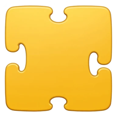 yellow puzzle piece emoji, classic jigsaw shape sticker