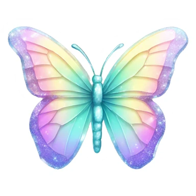 Pastel sparkly glittery shiny iridescent glass crystal butterfly sticker