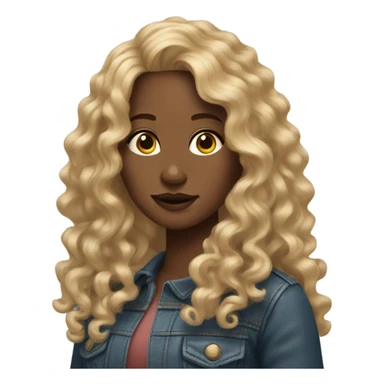 Gorgeous light brown woman with blonde long curly hair  sticker
