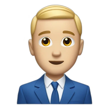 mac miller waving his hand with a blonde comb over skin fade wearing a blue suit sticker