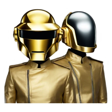 daft punk duo, golden and silver helmets  sticker