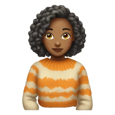 cozy light skin girl in fall sweater sticker
