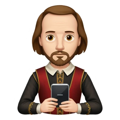Shakespeare holding a pc screen sticker