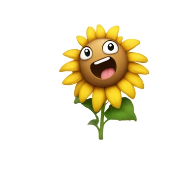 Running sunflower with little ears sticker