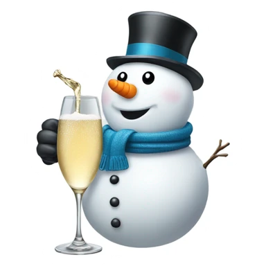 Snowman drinking champagne  sticker