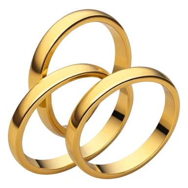 three interlocking gold rings in a triangle formation sticker
