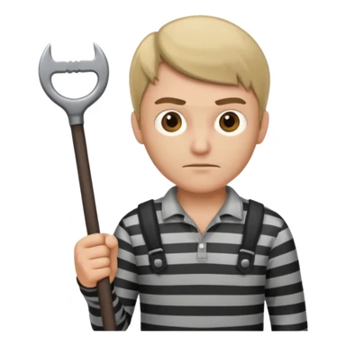 Thief with crowbar and striped shirt sticker