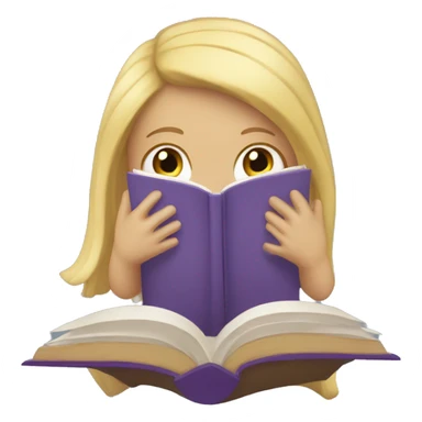 Girl with blonde hair reading book sticker