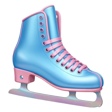 Blue and pink pastel ice skates sticker