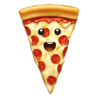 Poutine qui mange une pizza  sticker