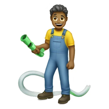 person steps on garden hose sticker