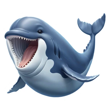 Cinematic Cute Yawning Humpback Whale Portrait Emoji, Head tilted slightly with a dramatic, wide-open yawn, showcasing a massive yet gentle blue-gray body with gently rippling baleen plates and sleepy, half-closed eyes, Simplified yet irresistibly adorable features, highly detailed, glowing with a soft, cozy marine glow, high shine, relaxed yet expressive, stylized with a dash of whimsical deep-sea charm, soft glowing outline, capturing the essence of a drowsy yet affectionate humpback whale that appears ready to drift into a deep-sea slumber! sticker