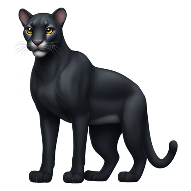 “A sleek black puma in a majestic pose, with glowing eyes and a slight shimmer on its fur. Stylized and elegant, minimalistic design, perfect for a luxury brand emoji sticker