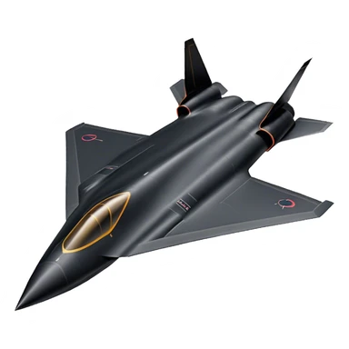 SR-71 Blackbird - Lockheed Martin (Stealth Grey) A sleek, high-speed reconnaissance aircraft with an elongated, needle-like fuselage and a smooth, aerodynamic design. The body is finished in a deep, matte jet-black with subtle panel lines and heat-resistant detailing. Its twin engines are seamlessly integrated into the structure, with sharp, swept-back wings that emphasize speed and stealth. The cockpit canopy is tinted, adding to its mysterious, high-tech aesthetic, while the overall silhouette exudes an aura of unmatched velocity and secrecy. sticker