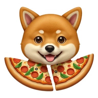 Shiba Jasper eating pizza sticker
