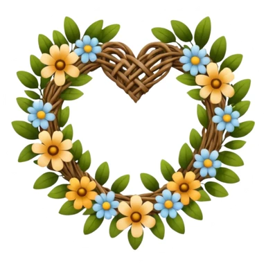 nature wreath heart, boho beautiful  sticker